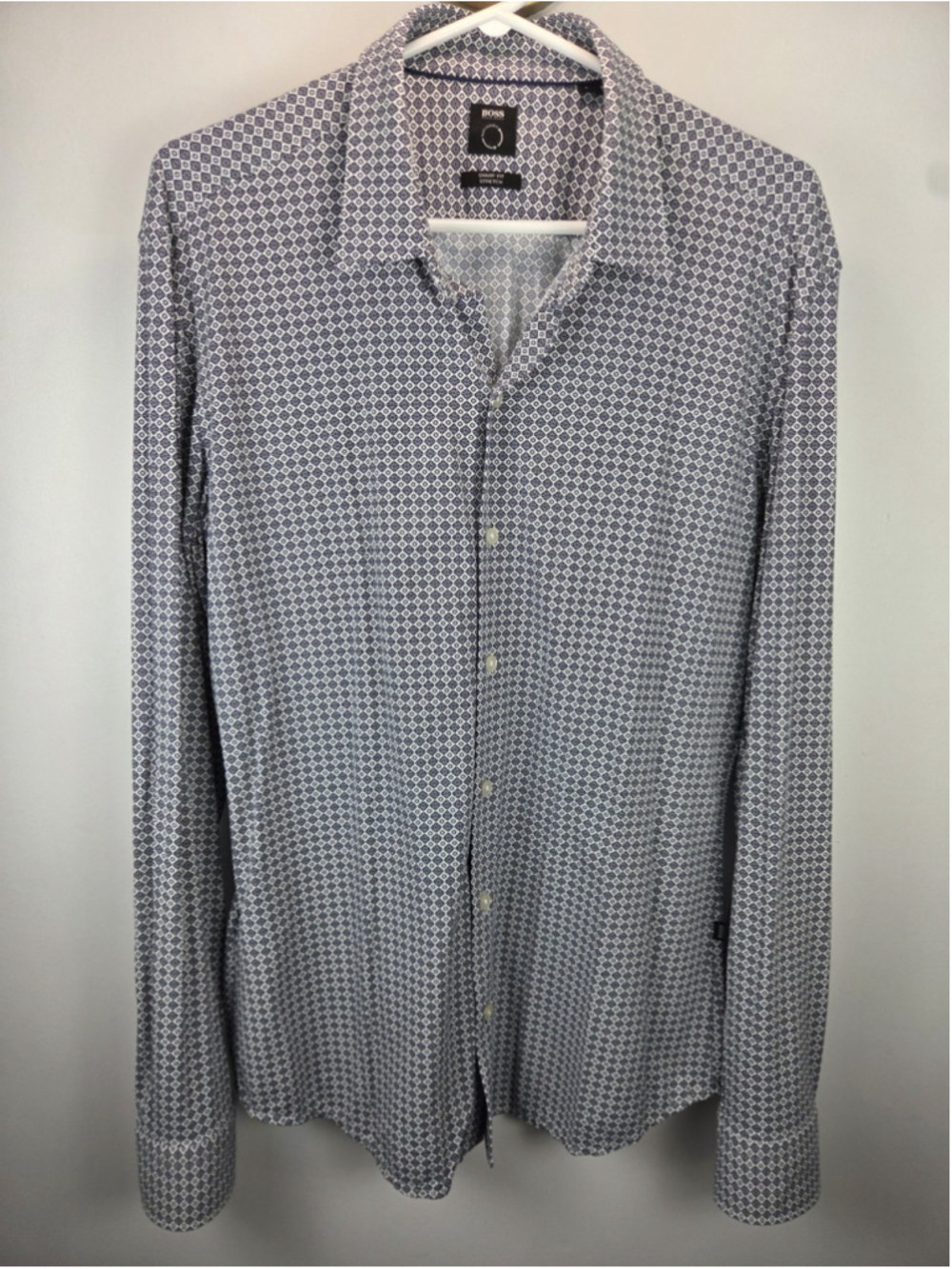 Hugo Boss Sharp Fit Stretch Men's Long Sleeves Shirt Large Pre-Owned